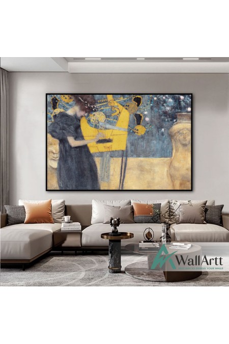 Gustav Klimt The Music Textured Partial Oil Painting