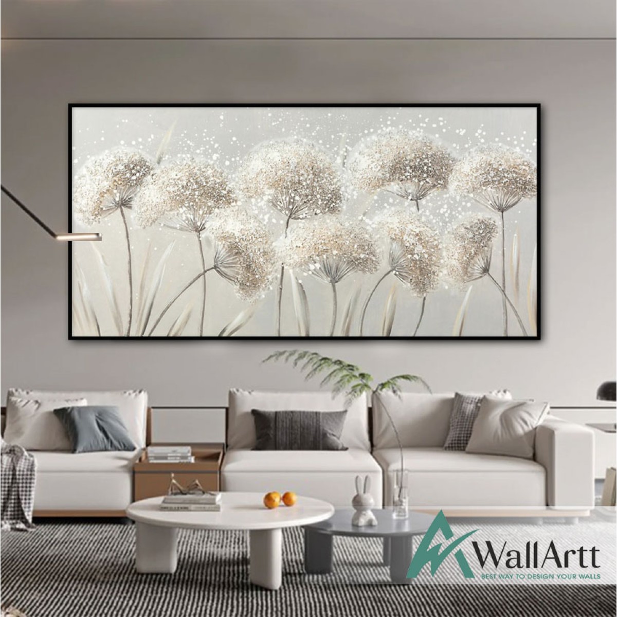 Flying Pollens Textured Partial Oil Painting