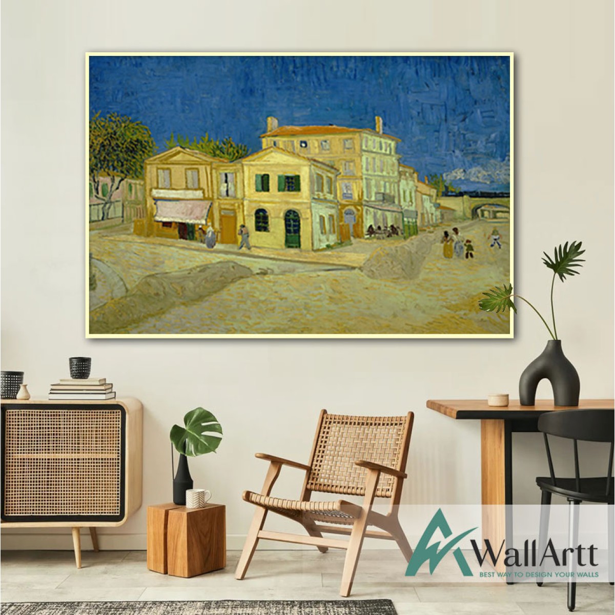 Vincent Van Gogh The Yellow House Textured Partial Oil Painting