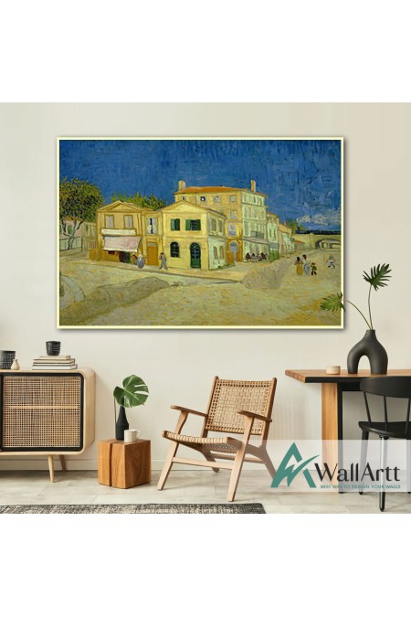 Vincent Van Gogh The Yellow House Textured Partial Oil Painting