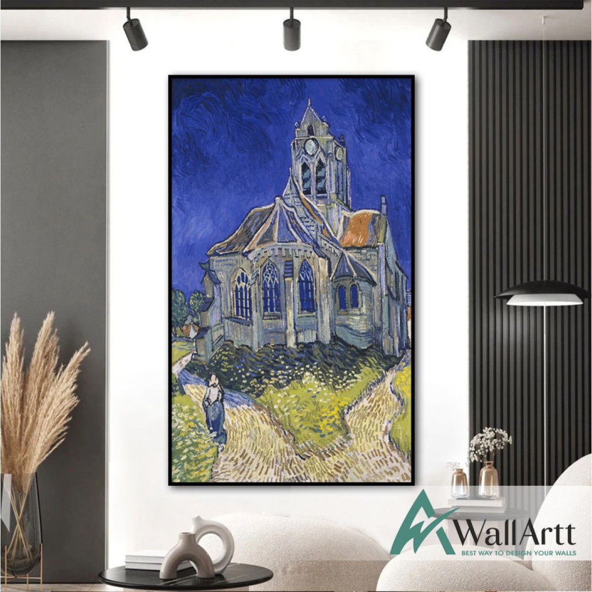 Vincent Van Gogh The Church at Auvers Textured Partial Oil Painting