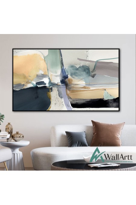 Abstract Watercolor Textured Partial Oil Painting