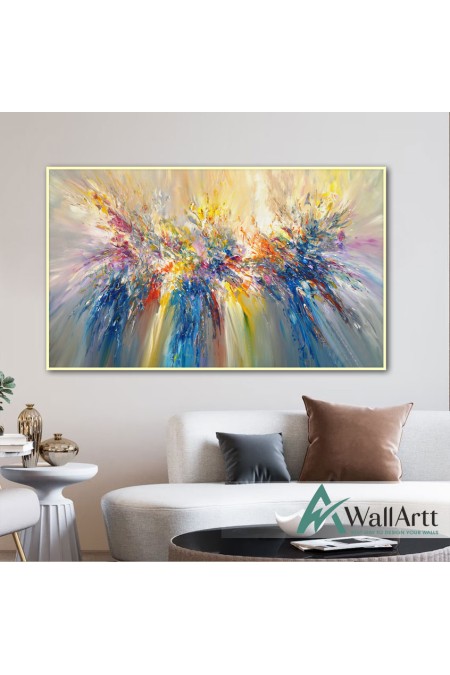 Abstract Color Explosion VI Textured Partial Oil Painting