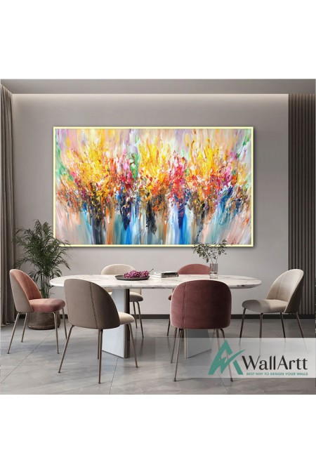 Abstract Color Explosion III Textured Partial Oil Painting