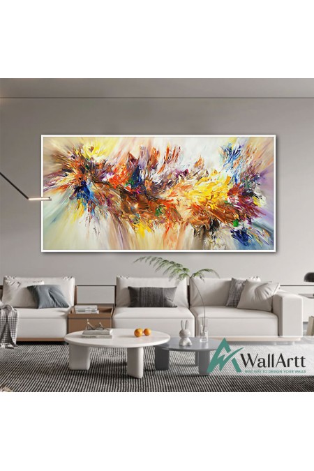 Abstract Color Explosion II Textured Partial Oil Painting