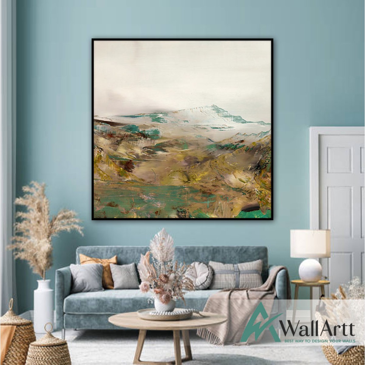 Abstract Mountain View Textured Partial Oil Painting