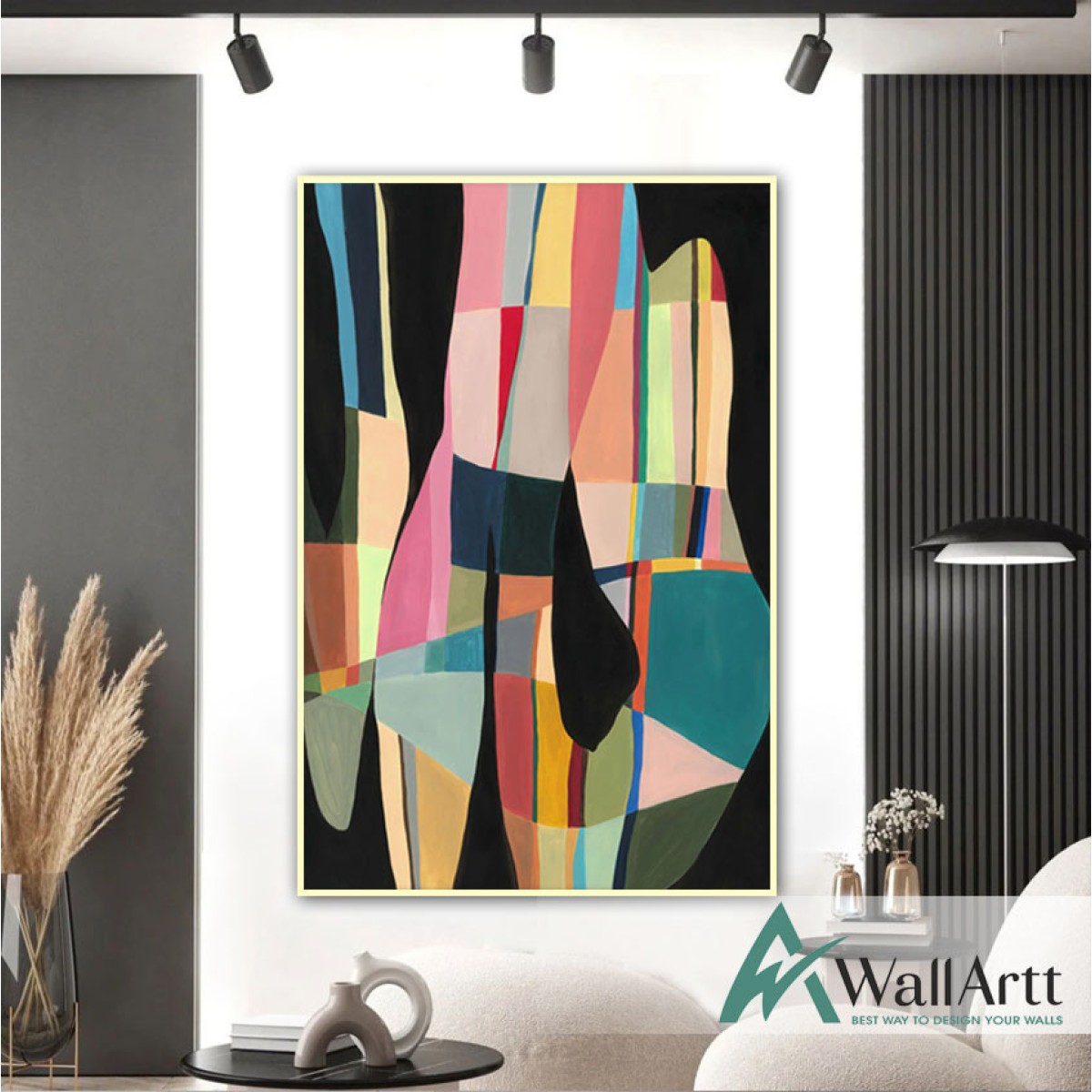 Abstract Retro Colors Textured Partial Oil Painting