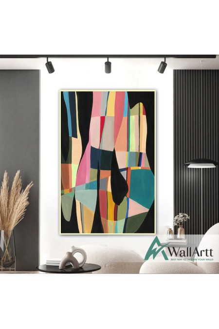 Abstract Retro Colors Textured Partial Oil Painting
