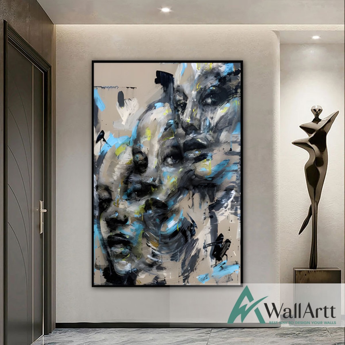 Abstract Women Faces Textured Partial Oil Painting