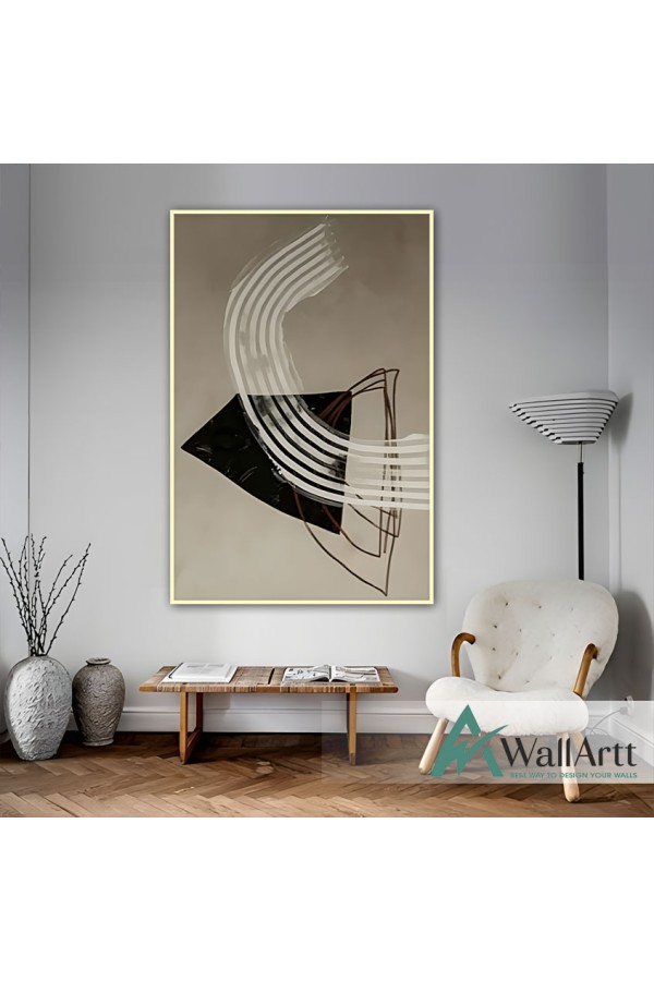 Pale Abstract Textured Partial Oil Painting