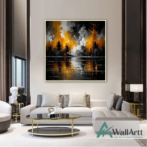 Scream of a Forest Textured Partial Oil Painting - Wall Art