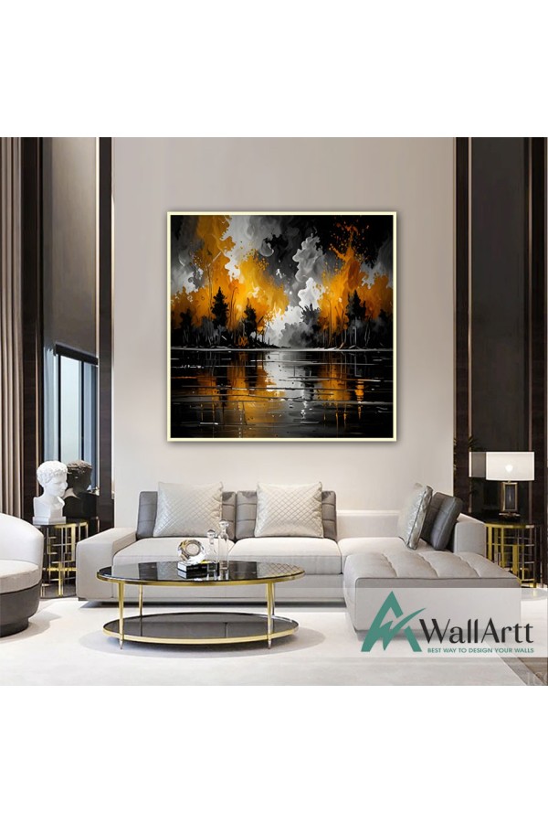 Scream of a Forest Textured Partial Oil Painting - Wall Art