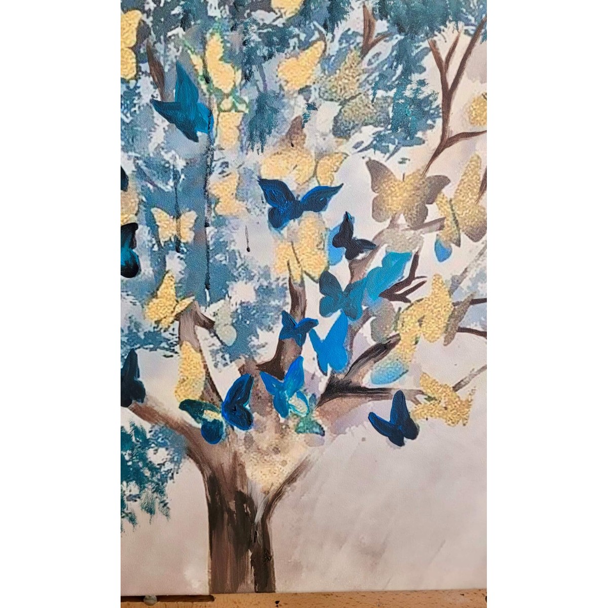 Abstract Butterfly Leaves Textured Partial Oil Painting