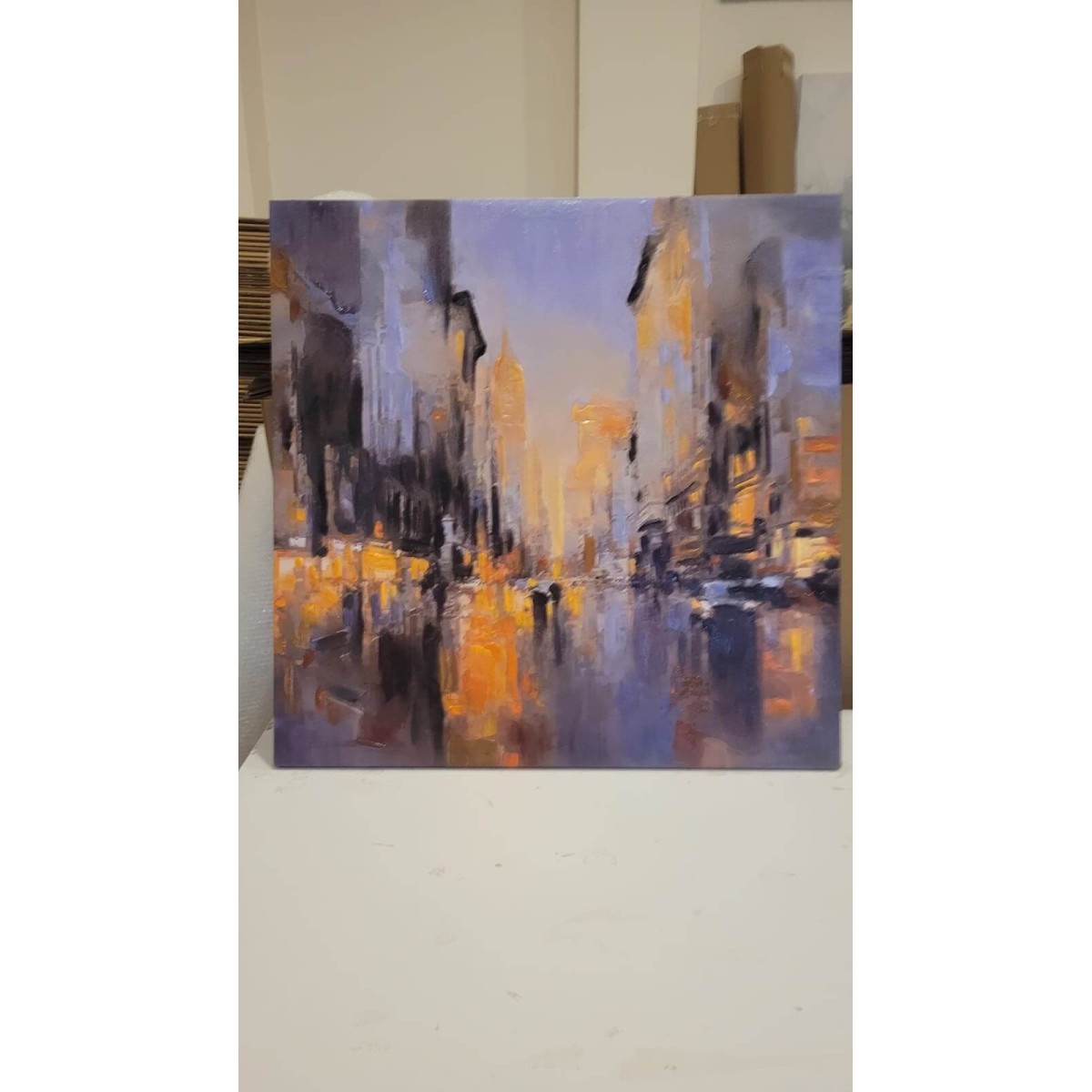 Abstract Sun City Textured Partial Oil Painting