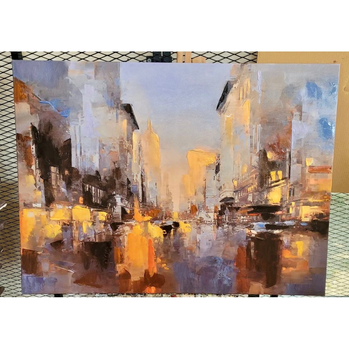 Abstract Sun City Textured Partial Oil Painting