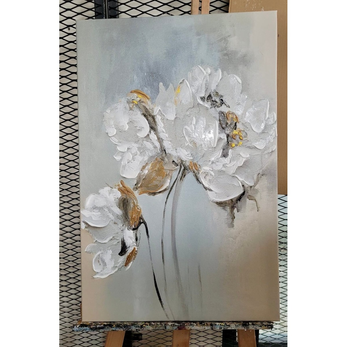 White Beauty Textured Partial Oil Painting