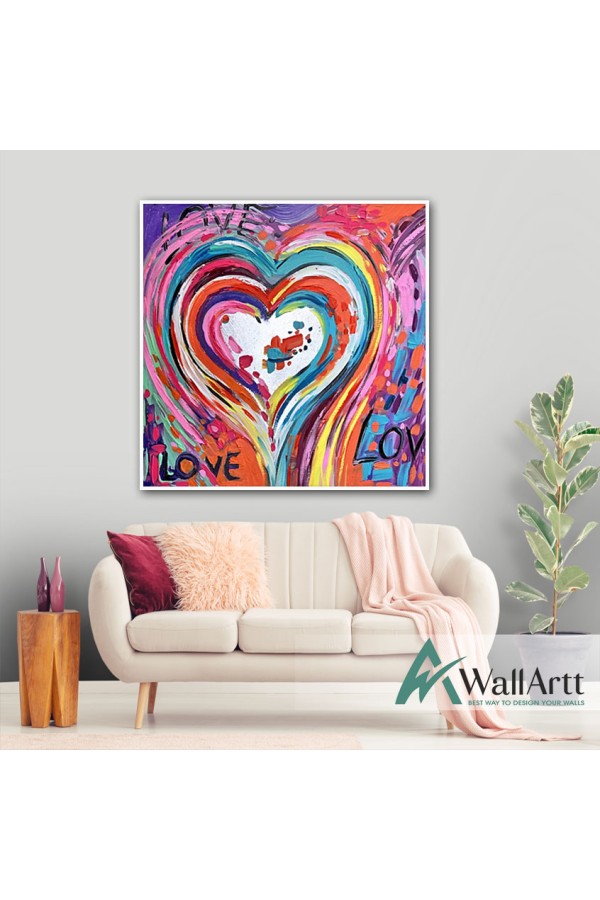 Love Textured Partial Oil Painting