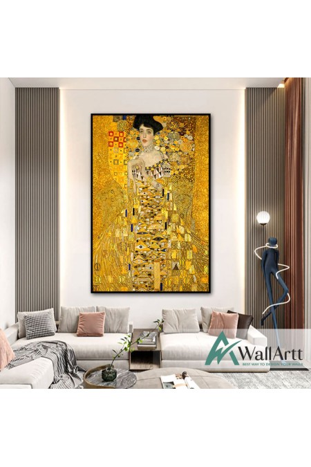 Gustav Klimt The Lady in Gold Textured Partial Oil Painting