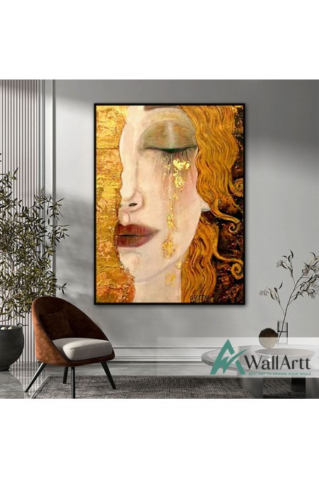 Gustav Klimt Golden Tears Textured Partial Oil Painting