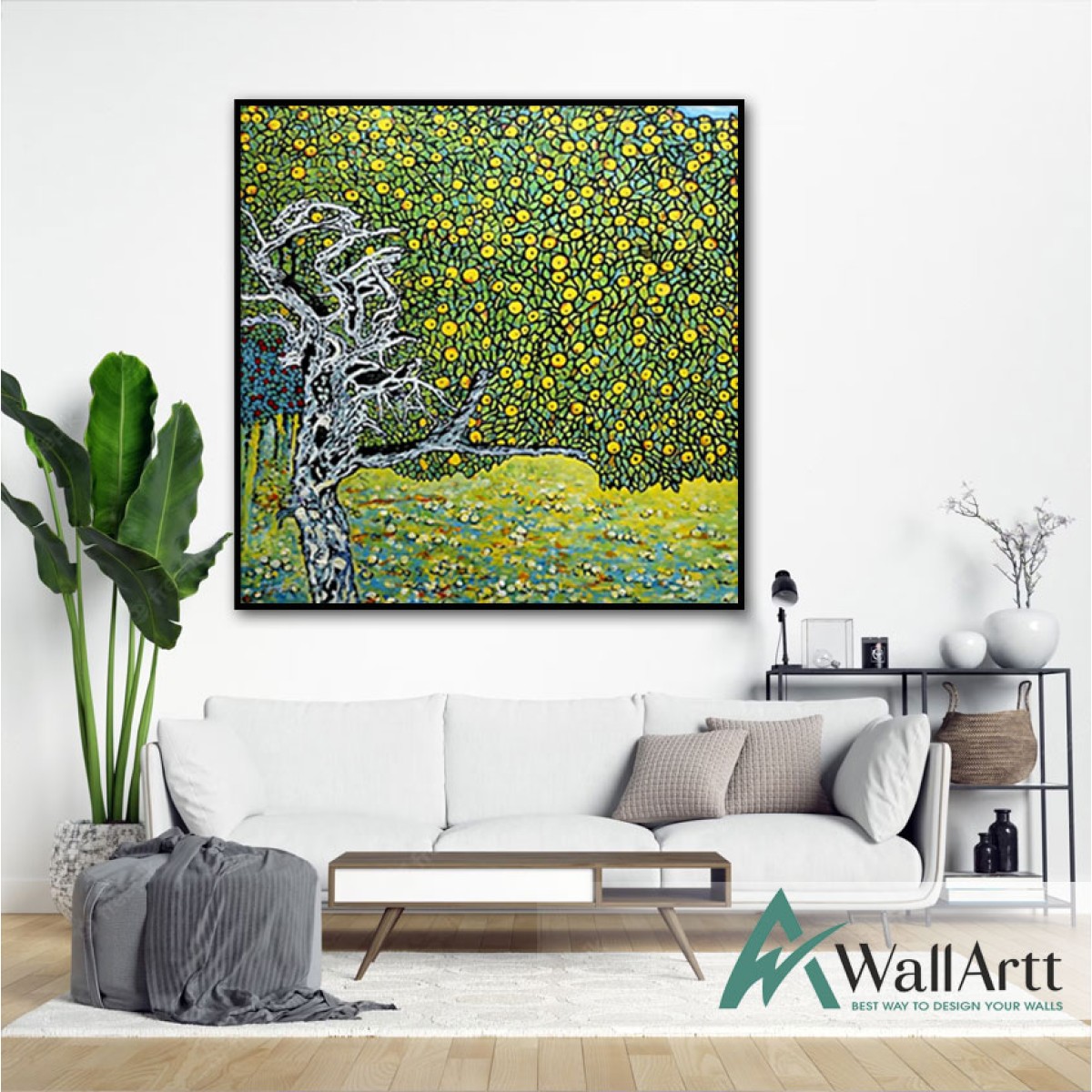 Gustav Klimt The Golden Apple Tree Textured Partial Oil Painting