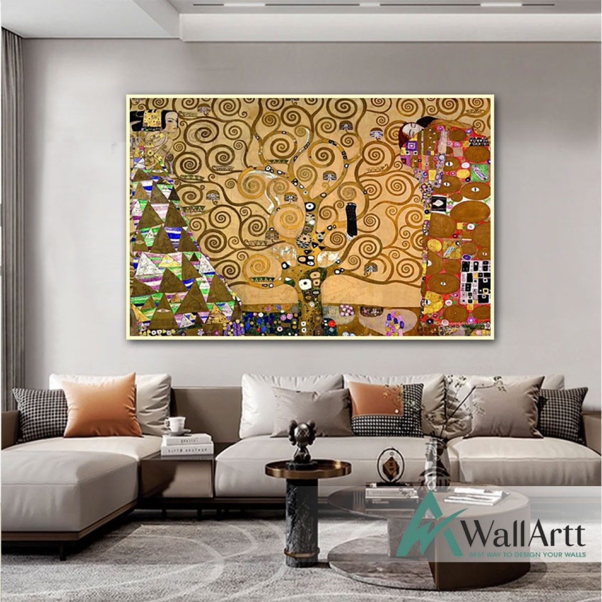 The Tree of Life by Gustav Klimt Textured Partial Oil Painting