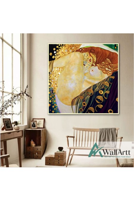 Gustav Klimt Danae Textured Partial Oil Painting