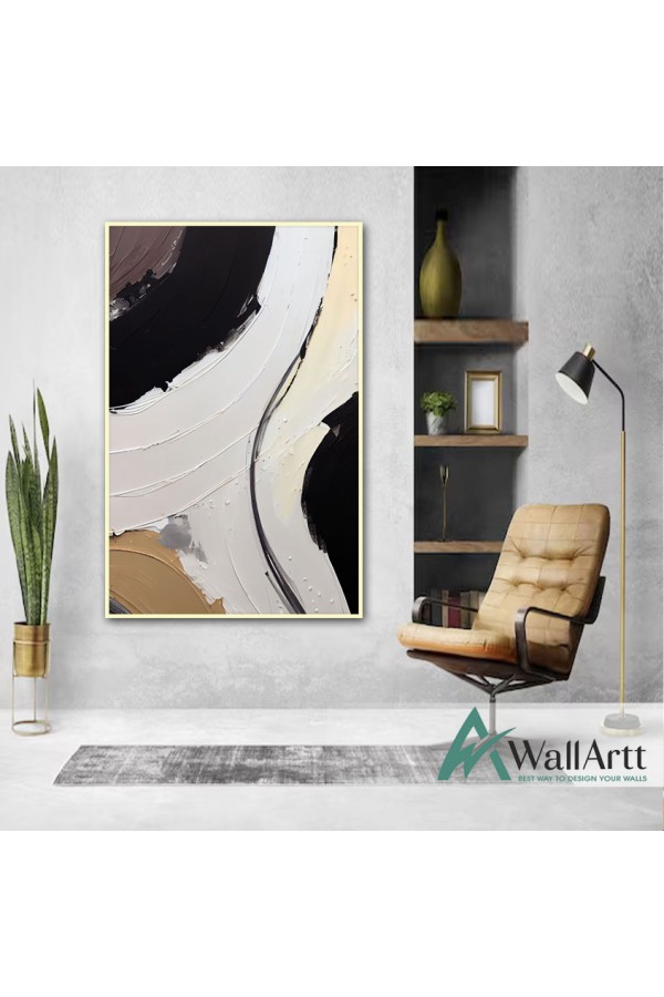 Brown Black II Abstract Textured Partial Oil Painting