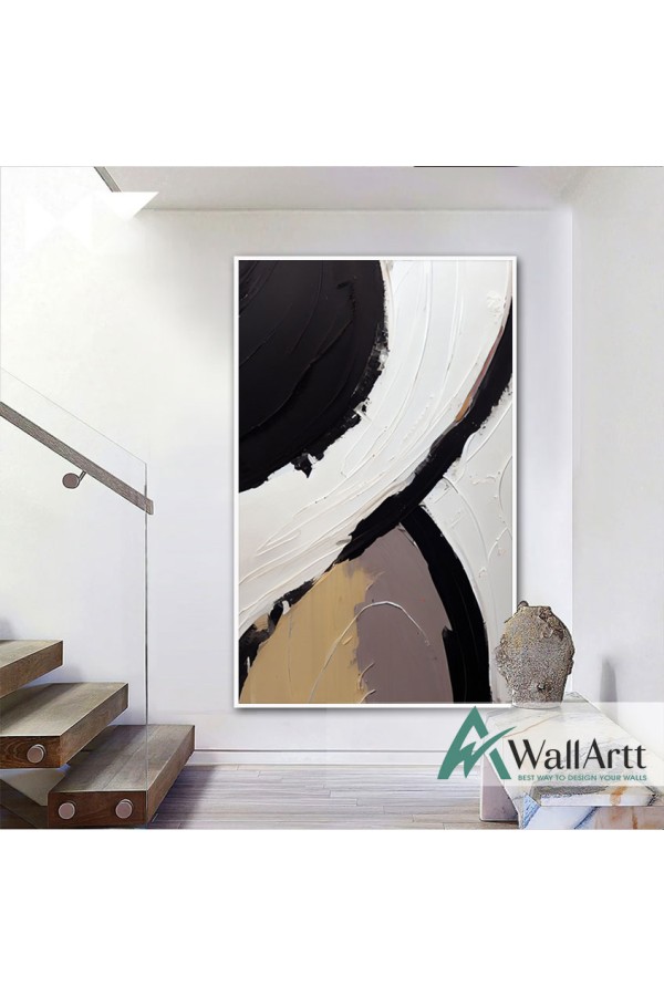 Brown Black III Abstract Textured Partial Oil Painting
