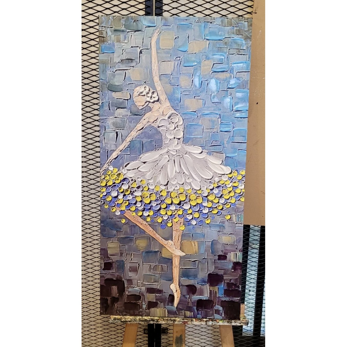 Ballerina 3d Heavy Textured Partial Oil Painting