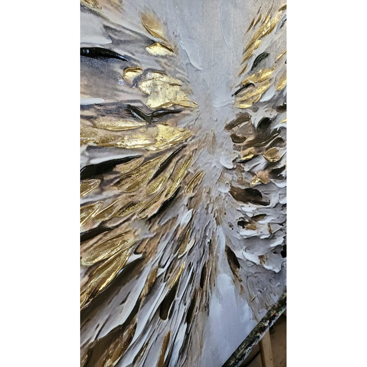 Golden Wings 3d Heavy Textured Partial Oil Painting