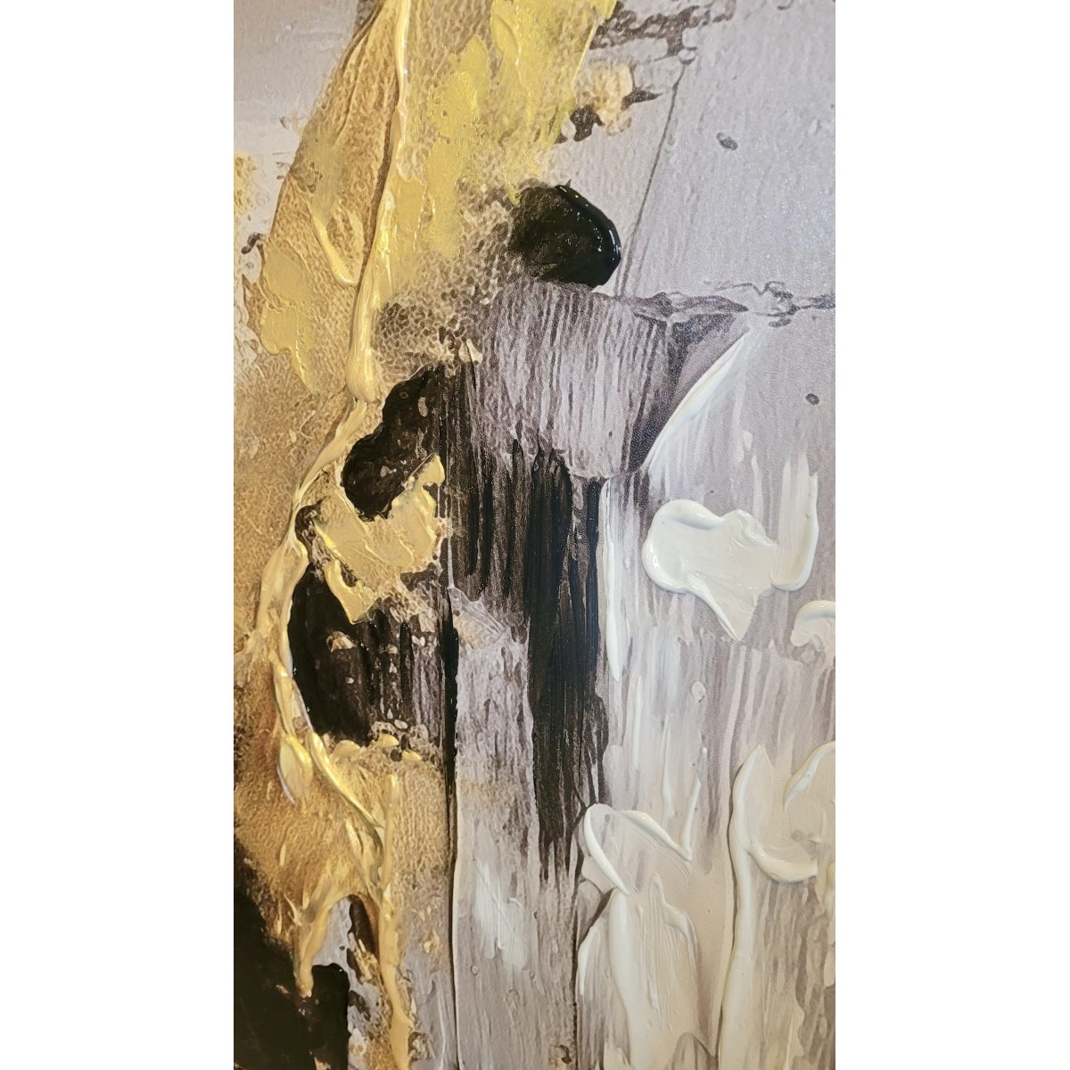 Gold Splash with Black n White 3d Heavy Textured Partial Oil Painting