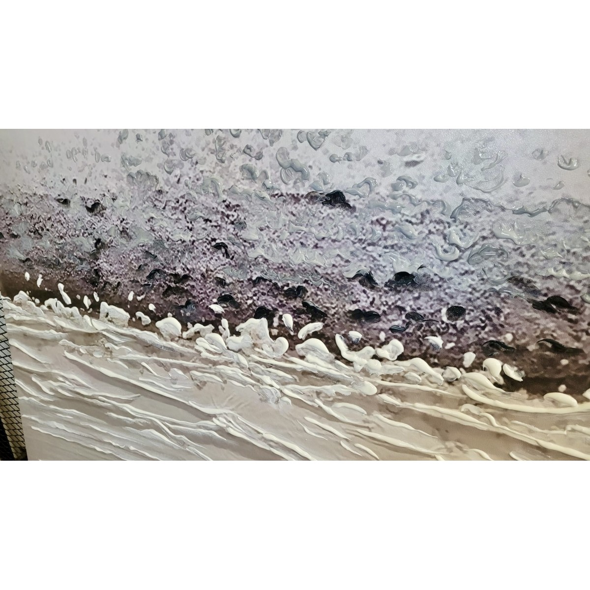Abstract Waves 3d Heavy Textured Partial Oil Painting
