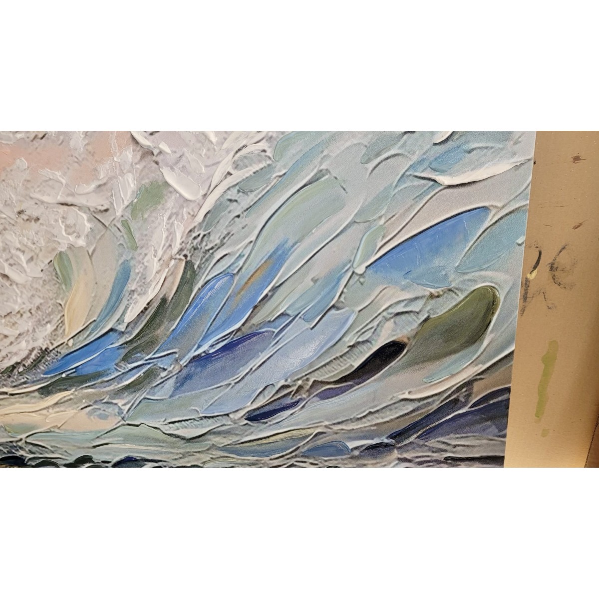 Abstract Waves IV 3D Heavy Textured Partial oil Painting