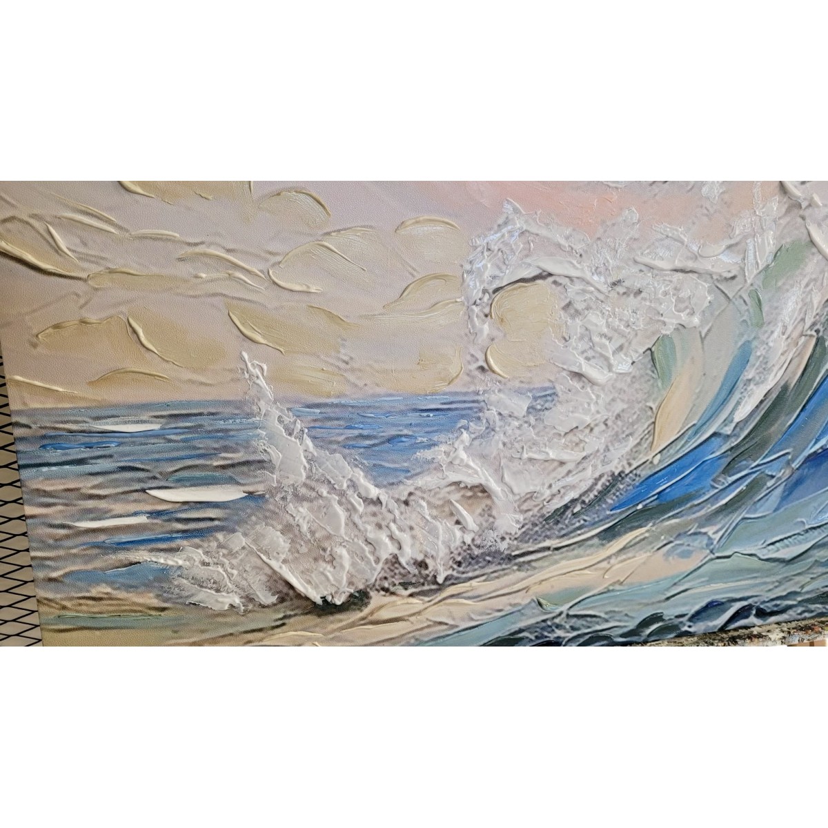 Abstract Waves IV 3D Heavy Textured Partial oil Painting