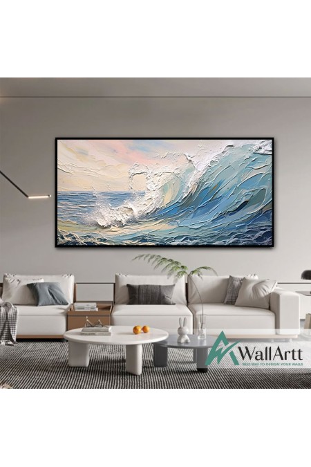 Abstract Waves IV 3D Heavy Textured Partial oil Painting