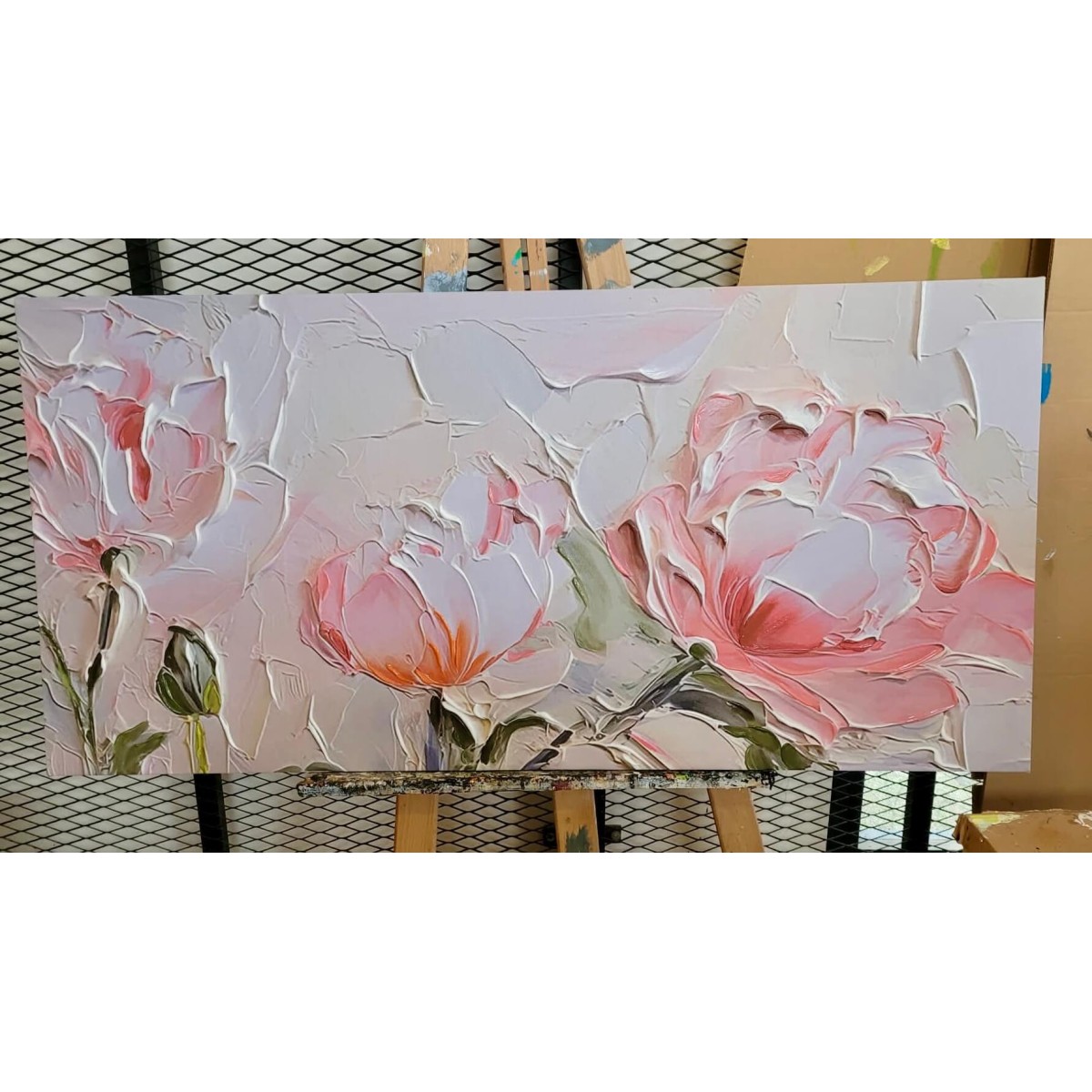 Beauty of a Rose II 3D Heavy Textured Partial oil Painting