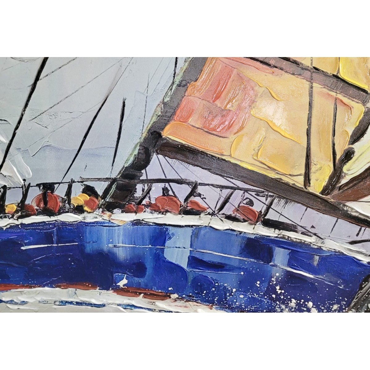 Sailing Race II 3D Heavy Textured Partial Oil Painting