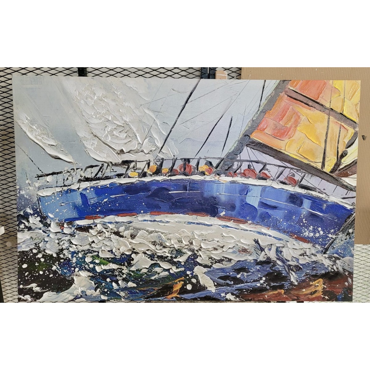 Sailing Race II 3D Heavy Textured Partial Oil Painting