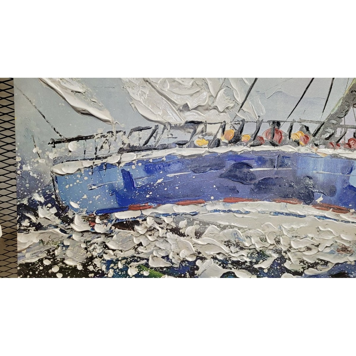 Sailing Race II 3D Heavy Textured Partial Oil Painting