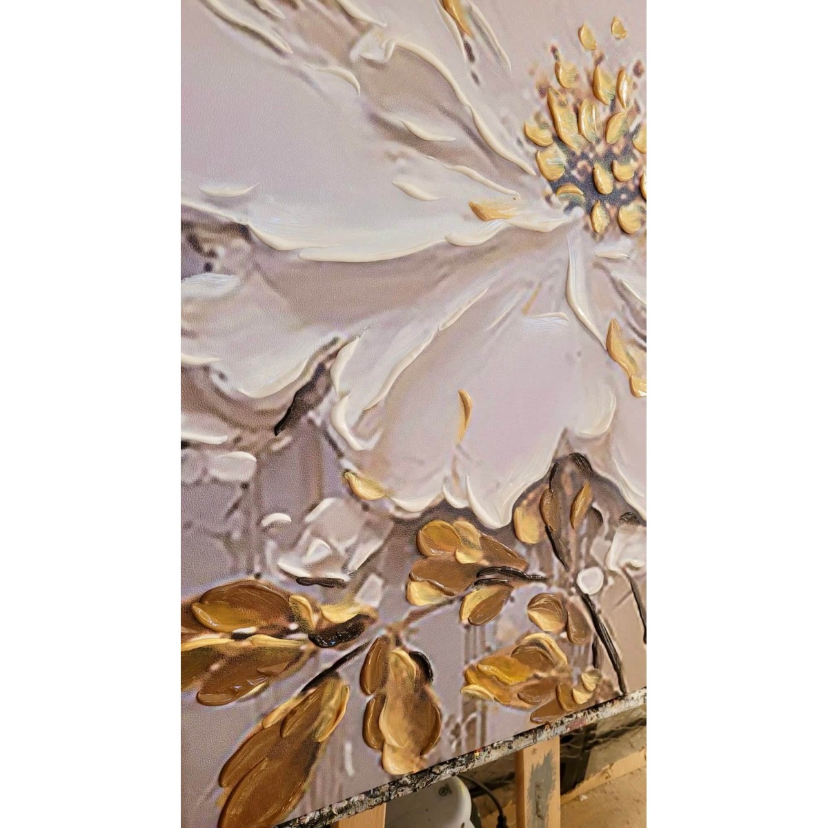 Gold Elegancy III 3D Heavy Textured Partial Oil Painting