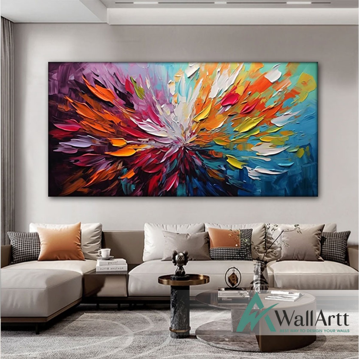 Color Eruption II 3D Heavy Textured Partial Oil Painting