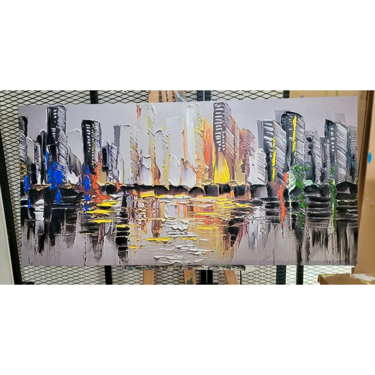 Orange City 3D Heavy Textured Partial Oil Painting