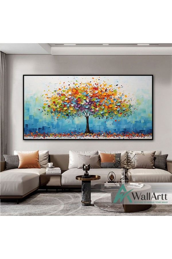 Colorful Tree II 3D Heavy Textured Partial oil Painting