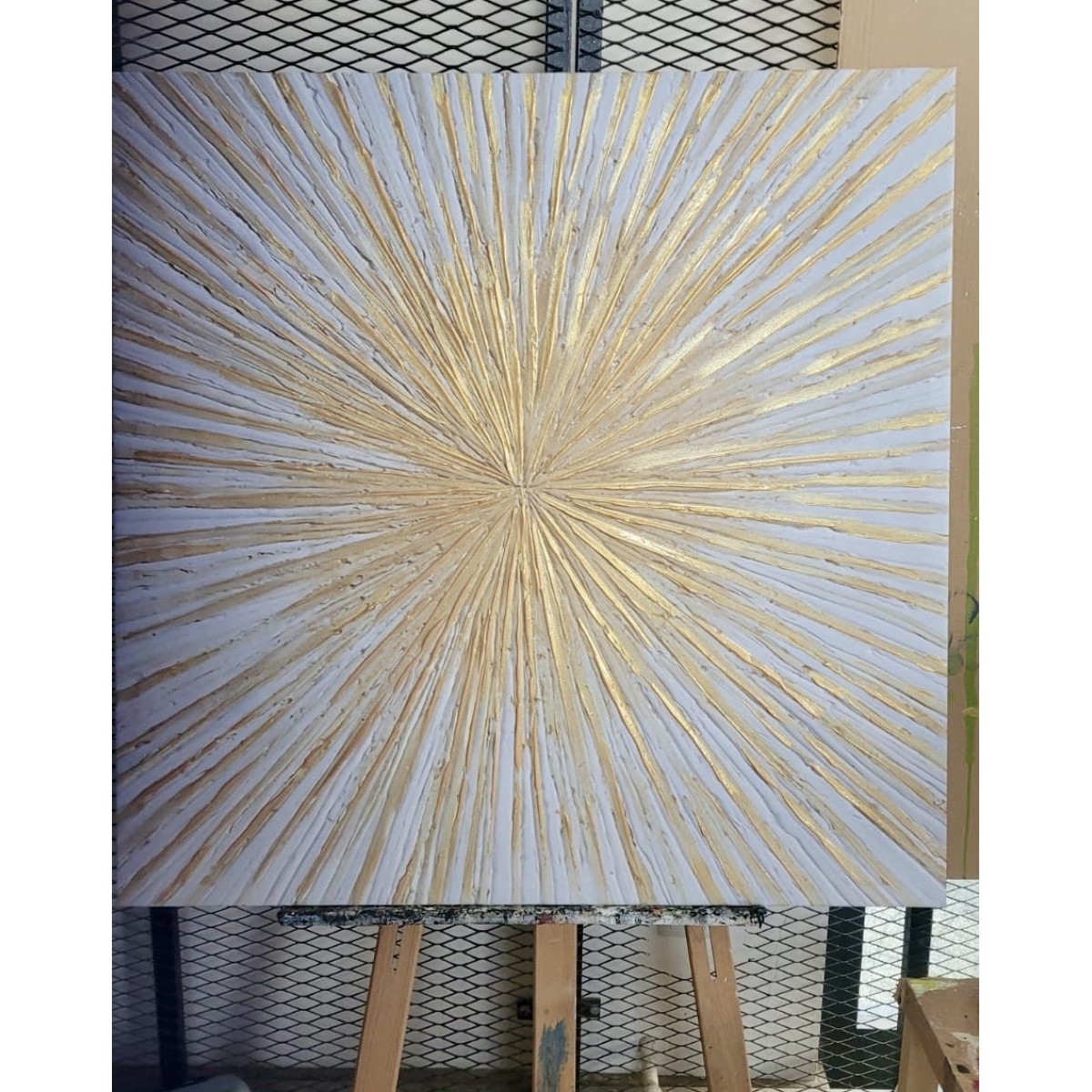 Gold Perspective 3D Heavy Textured Partial Oil Painting