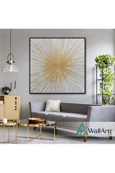 Gold Perspective 3D Heavy Textured Partial Oil Painting