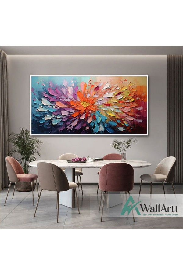 Fluttering flowers 3D Heavy Textured Partial oil Painting