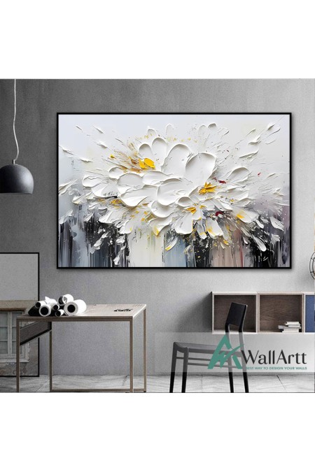 Flower Splash 3d Heavy Textured Partial Oil Painting