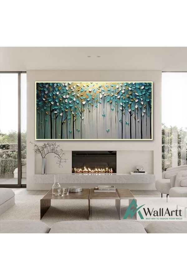 Abstract Forest 3d Heavy Textured Partial Oil Painting
