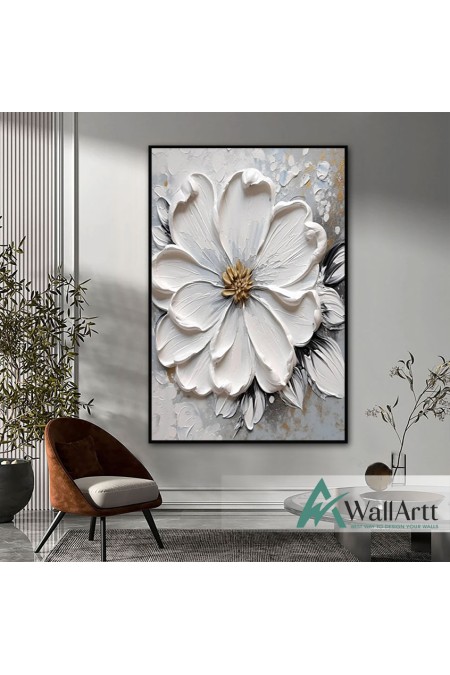 White Beauty II 3D Heavy Textured Partial Oil Painting