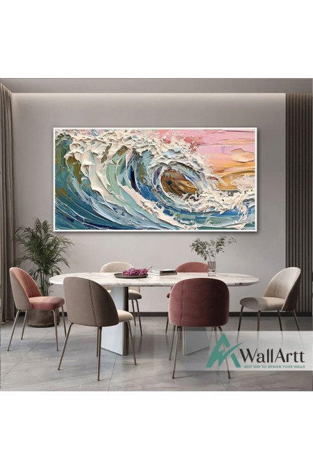 Abstract Waves III 3D Heavy Textured Partial oil Painting